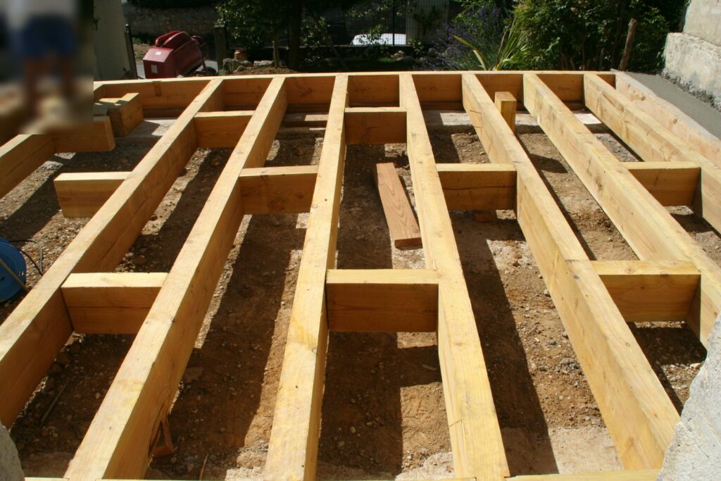 Structure du plancher bas en Douglas