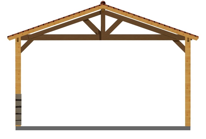 Rendu 3D du pignon du carport