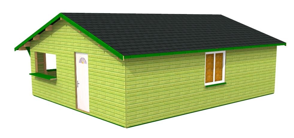 Vue 3D du snack côté pignon